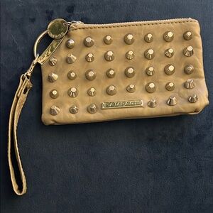 Rampage Tan Wristlet with Gold Studs